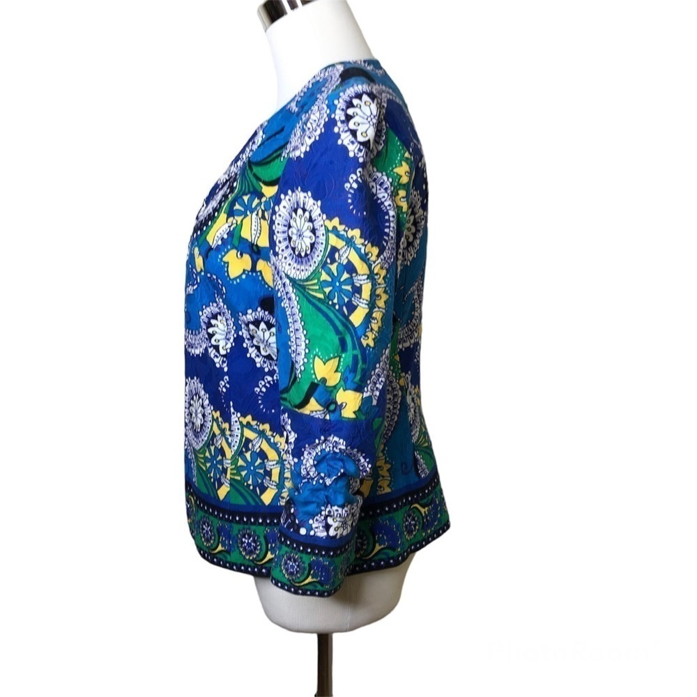 Peck & Peck Multi-Color Design Lined Zip Front Ja… - image 2